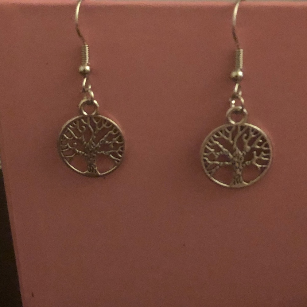 Handmade Brand New Silver Tree Of Life Earrings - Picture 2 of 4